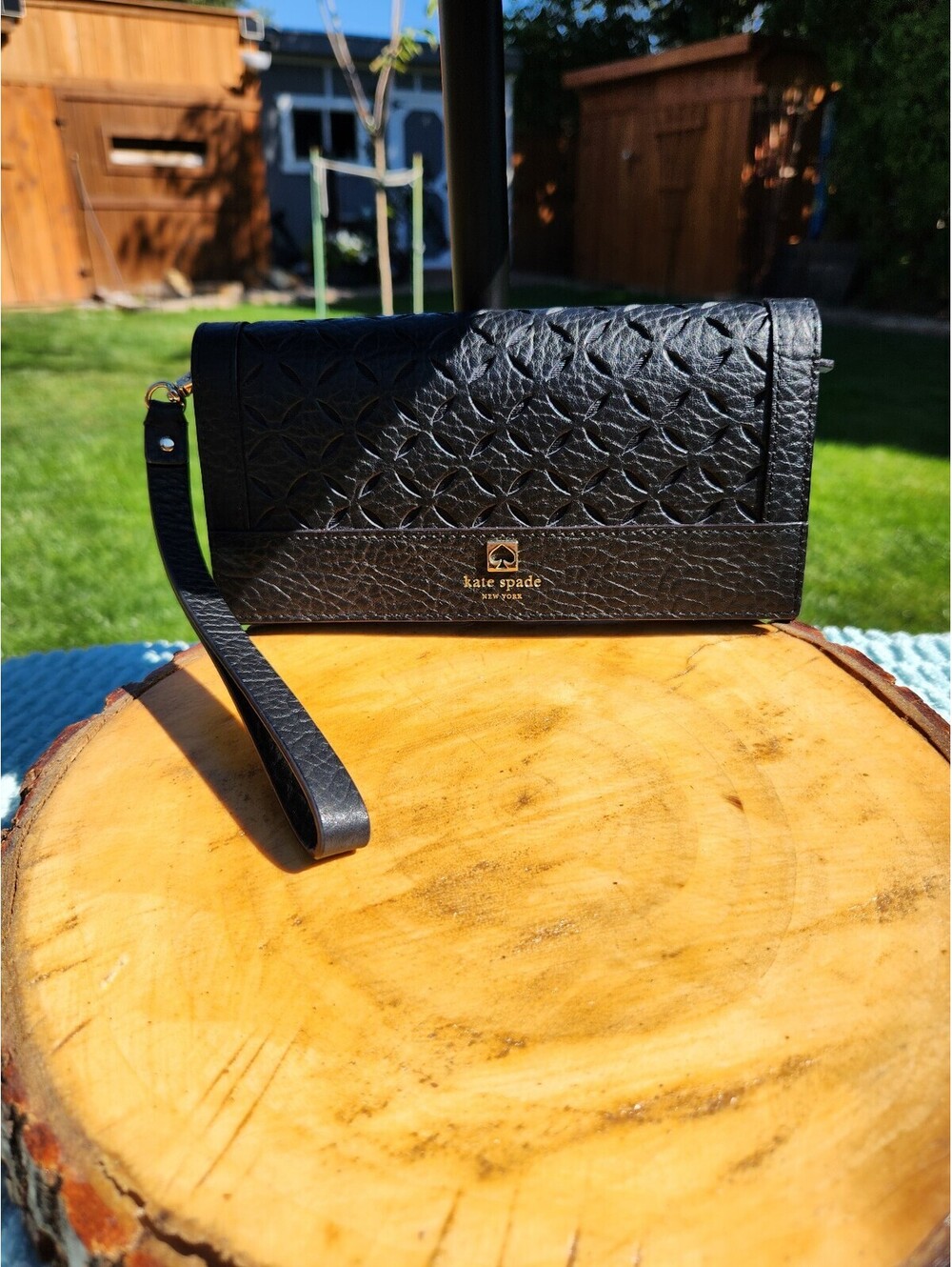 Kate Spade Black Leather Wristlet Wallet